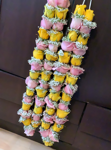 GL34 Yellow And Pink Roses Garlands
